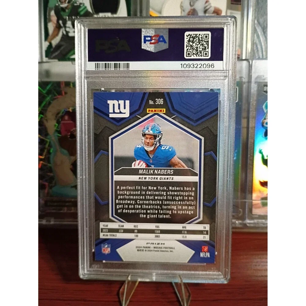 2024 Panini Mosaic - Rookies Malik Nabers #306 Mosaic Prizm (RC) PSA9